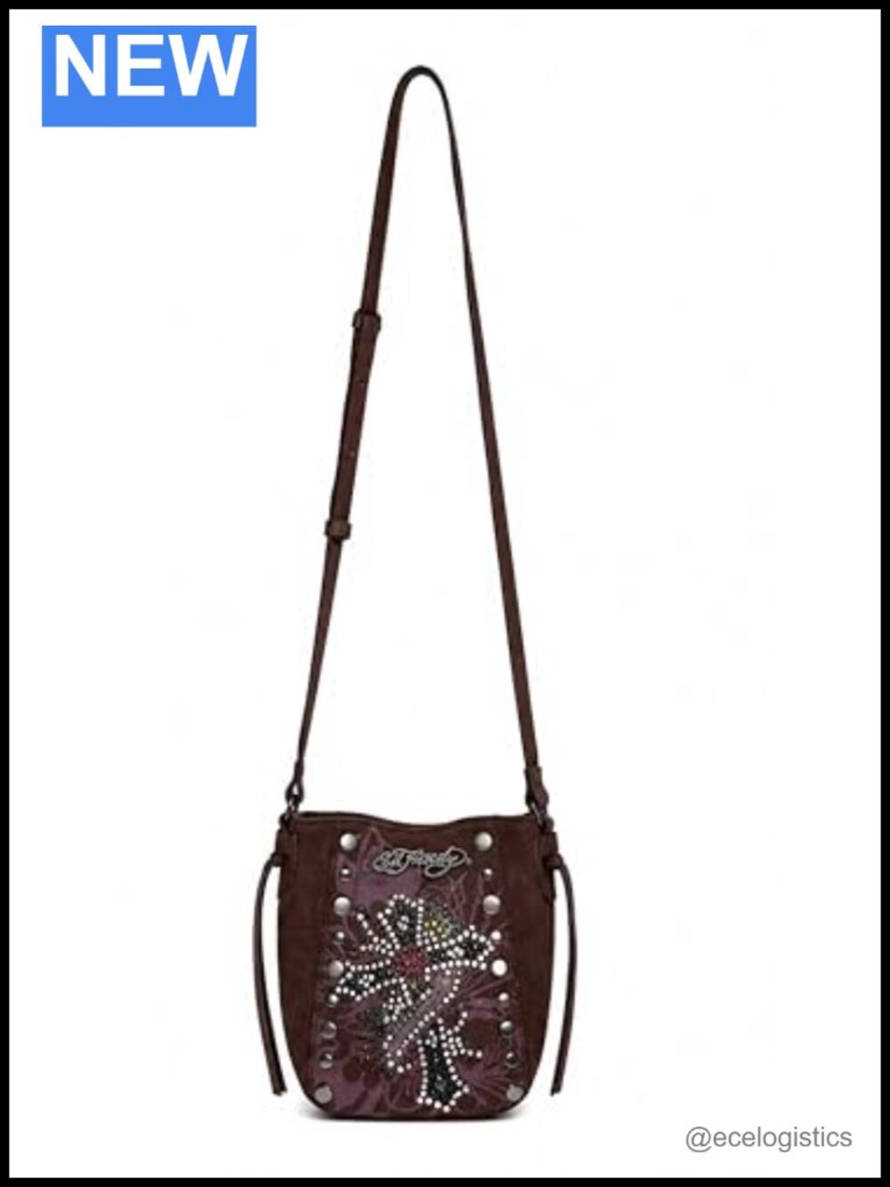 Studded Faux Leather Mini Crossbody Bag with Adjustable Strap